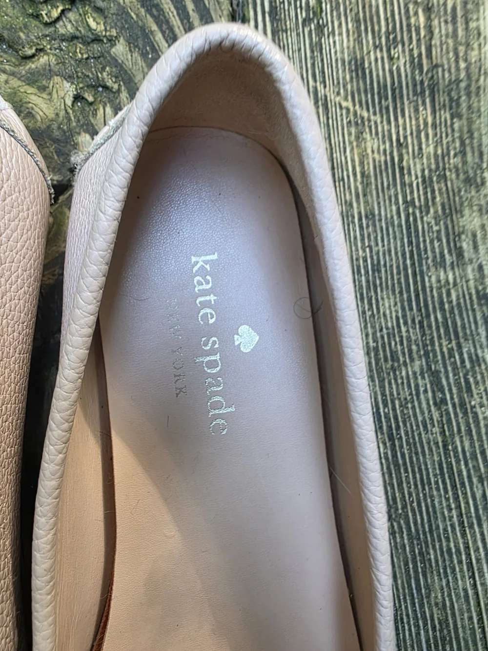 Kate Spade Cheshire Tie Moccasin Loafers Pink Pebble Leather Size 7B